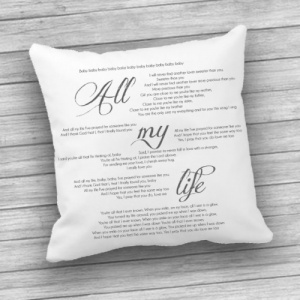 Song Lyric Customised Cushion